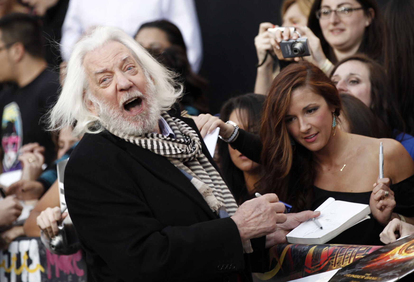2012: Donald Sutherland at premiere of "The Hunger Games"